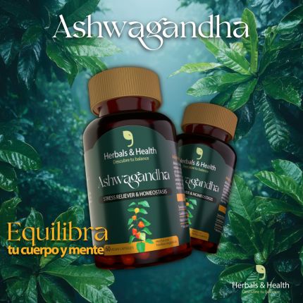 Ashwagandha 60 Capsulas | Alivia efectivamente el estres y la ansiedad