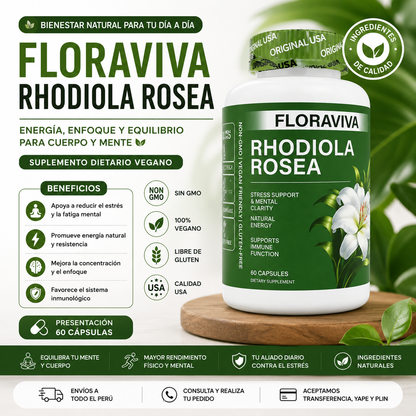Rhodiola Rosea Floraviva | Alivio del Estrés y Energía Natural