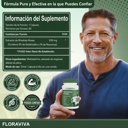 Rhodiola Rosea Floraviva | Alivio del Estrés y Energía Natural