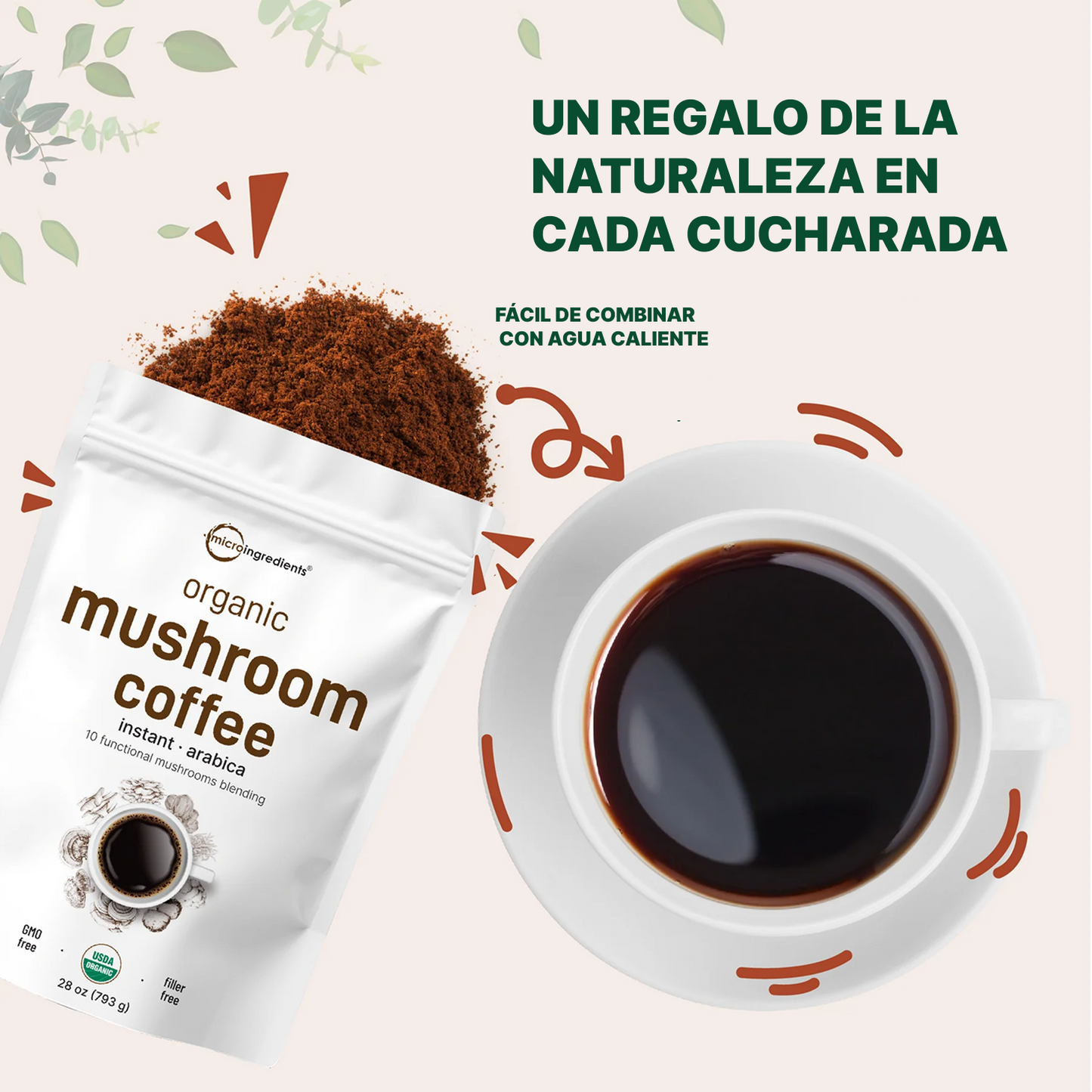 Café Adaptógeno con Ganoderma de Microingredients | Enfoque, Digestión, Energía y Calma Natural