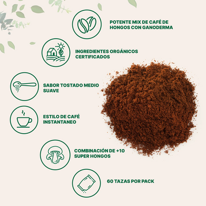 Café Adaptógeno con Ganoderma de Microingredients | Enfoque, Digestión, Energía y Calma Natural