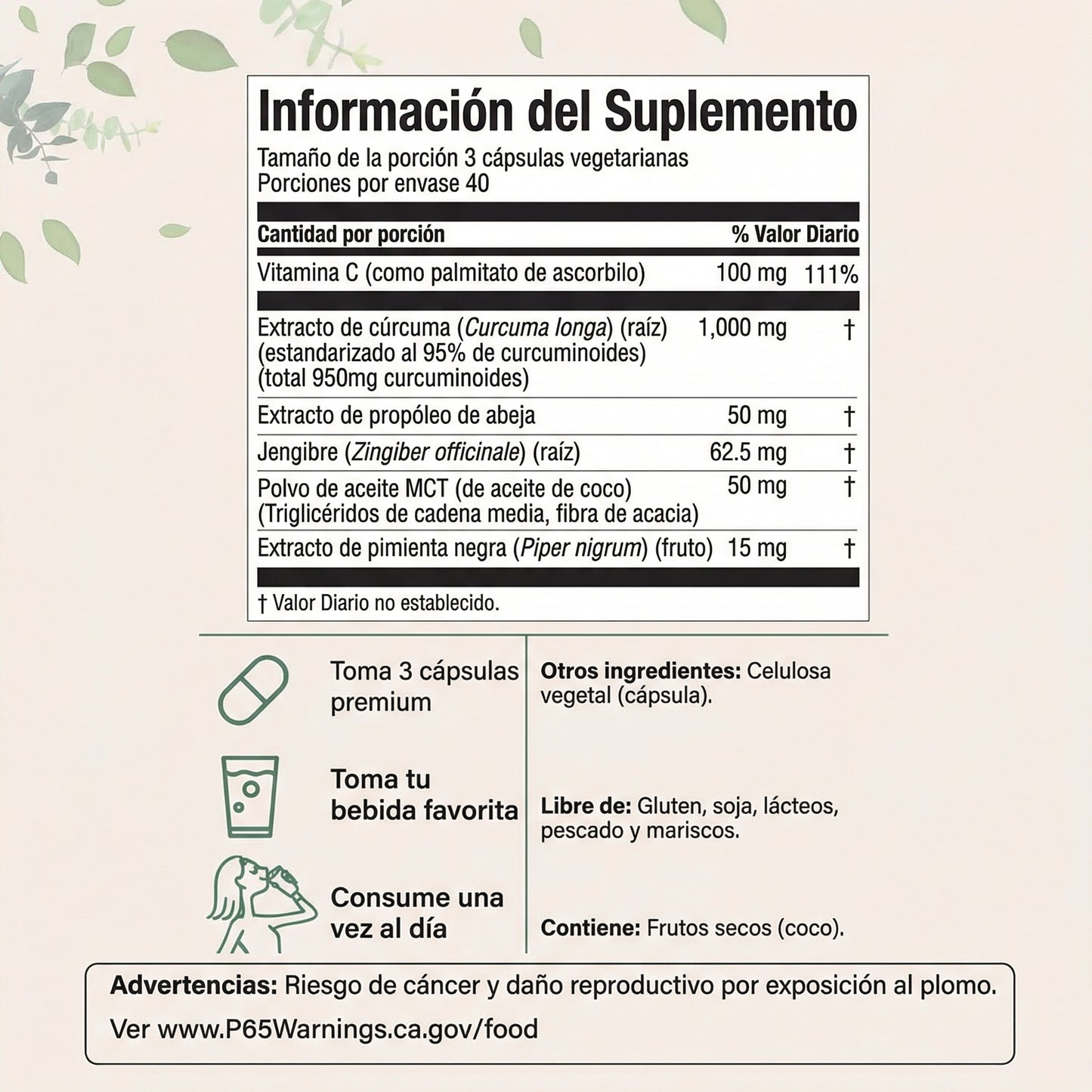 Cúrcuma Premium Natural | Apoyo para Articulaciones, Digestión y Bienestar Diario