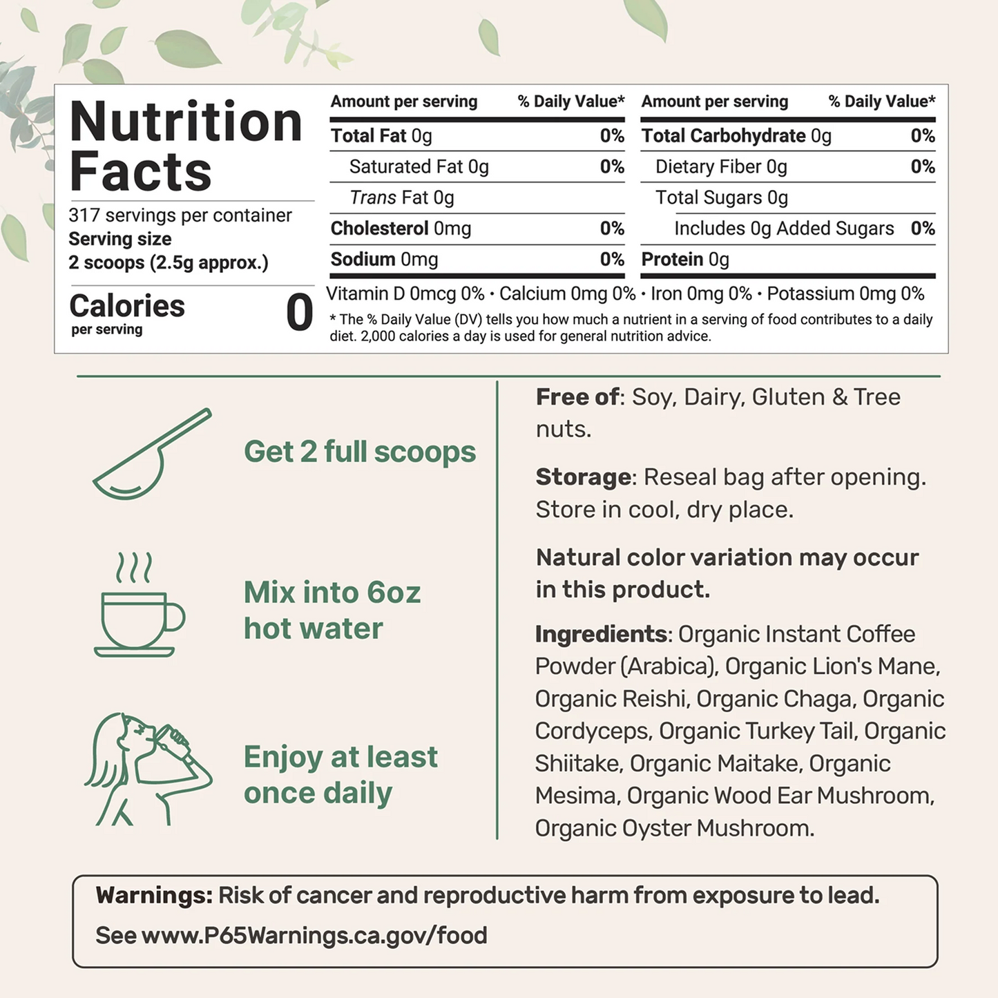 Café Adaptógeno con Ganoderma de Microingredients | Enfoque, Digestión, Energía y Calma Natural