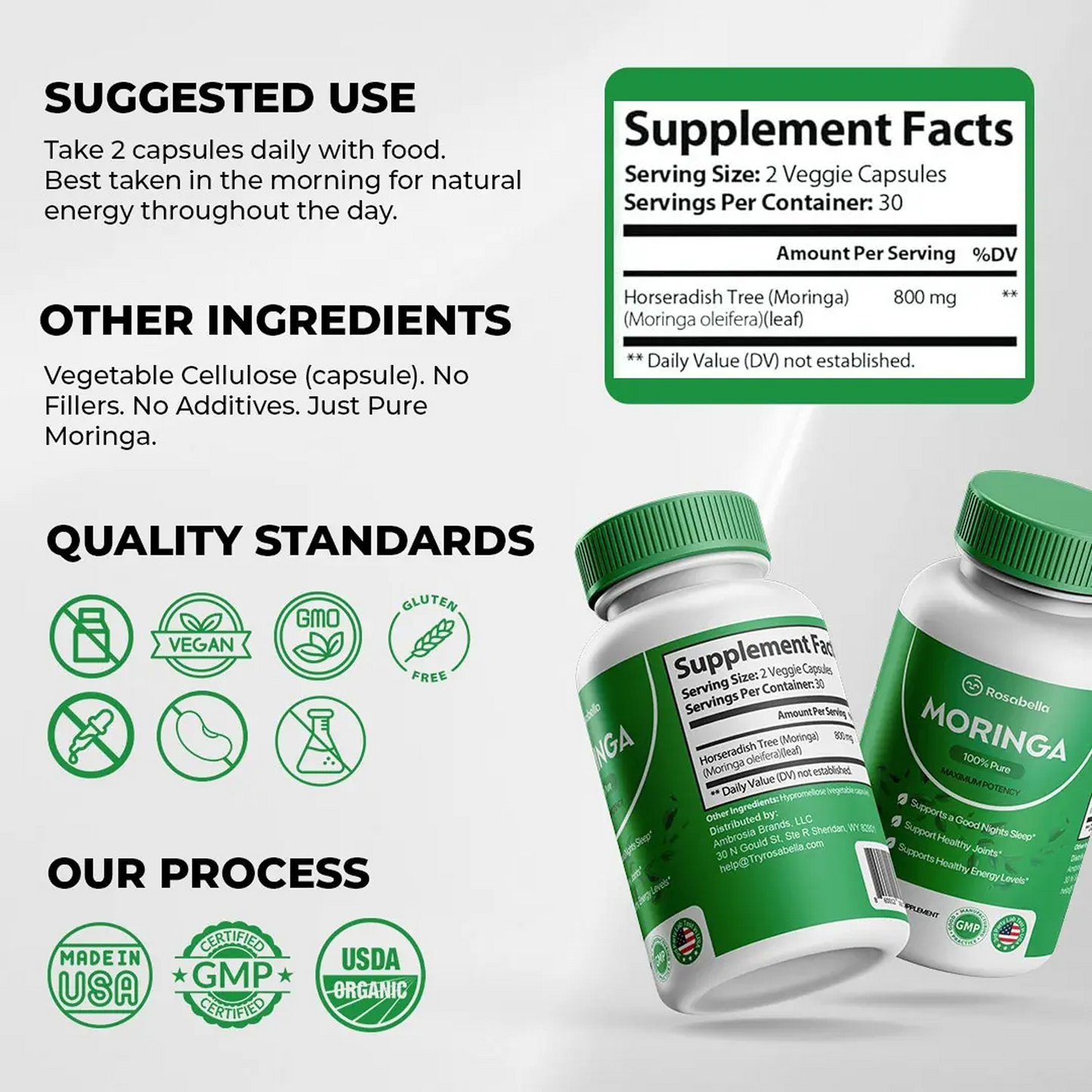 Moringa Rosabella – Reduce el cortisol de forma natural para ayudar a restaurar el equilibrio interior y exterior.