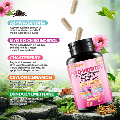 WindBoss Cortisol-Support & Myo-Inositol Combo | Suplemento todo en uno de fuerza extra